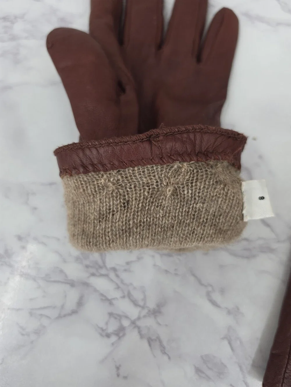 Preston & York Brown Leather Driving Gloves with Cashmere Lining